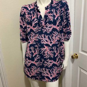 Simply Southern Navy with Coral tunic